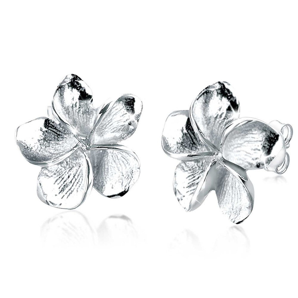 Elli Elli Boucles d'Oreilles Femmes Clous d'oreilles Fleur de Frangipane Nature Filigr Boucles d'oreilles