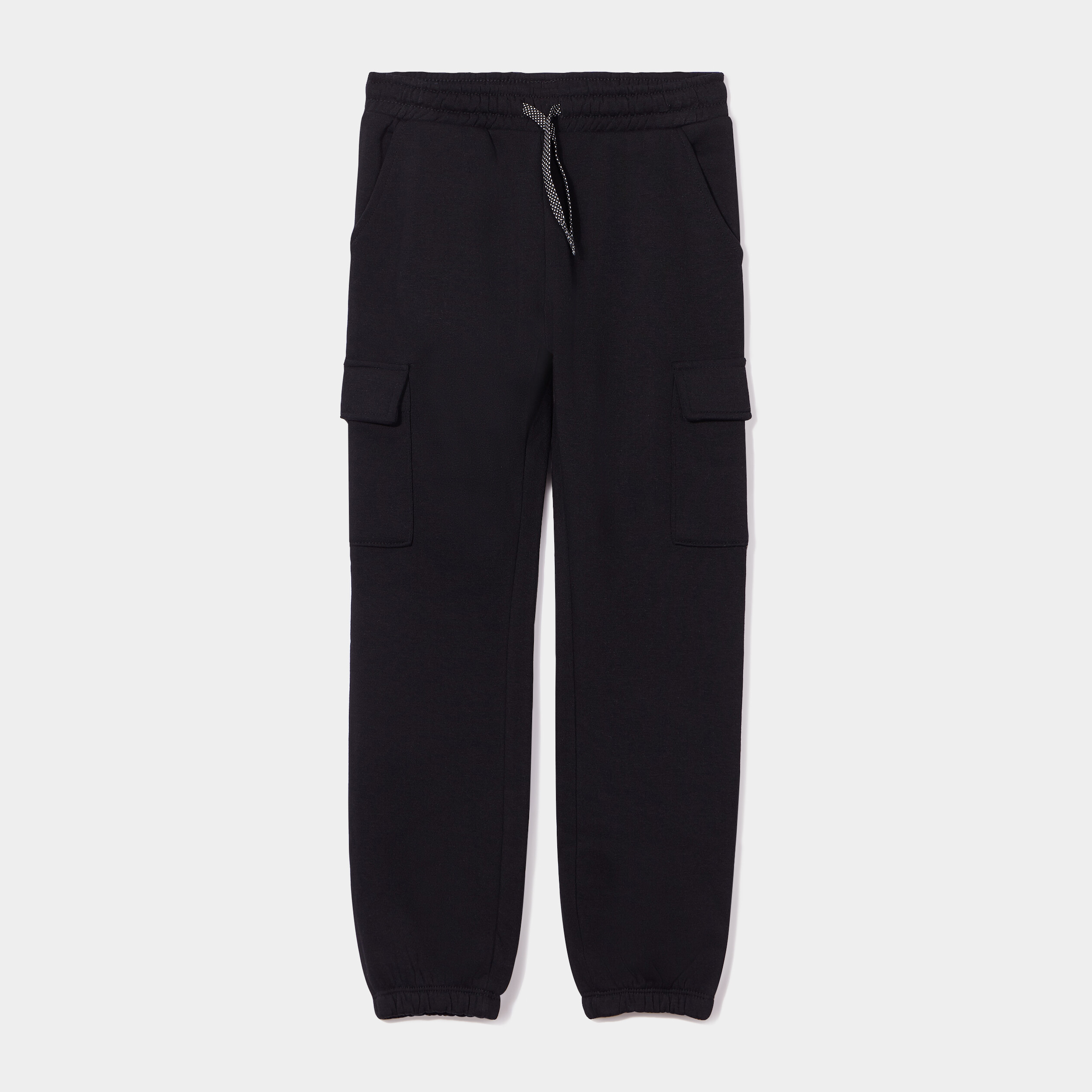 Pantalon de jogging cargo bas élastiqué noir fille | La Halle