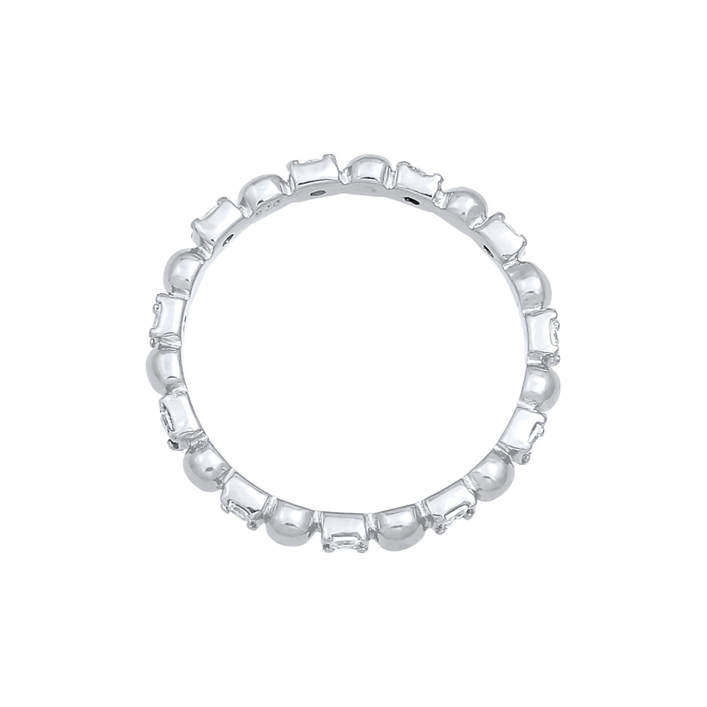 Elli Elli Bague Bague pour dames Boule carrée minimale avec zirconium en argent sterli Bague