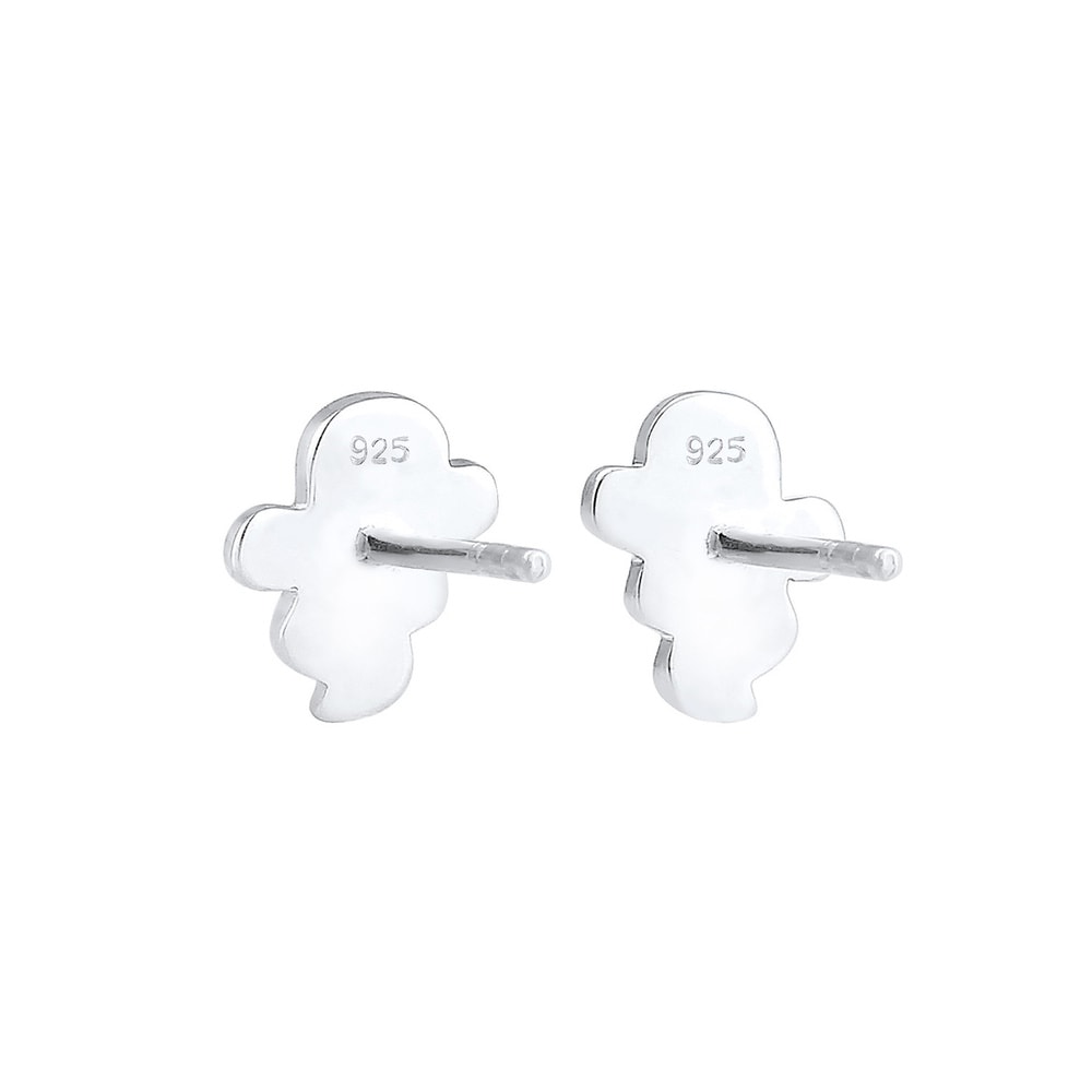 Elli Elli Boucles d'Oreilles Stecker Gespenst Geist Halloween Enamel 925 Silber Boucles d'oreilles