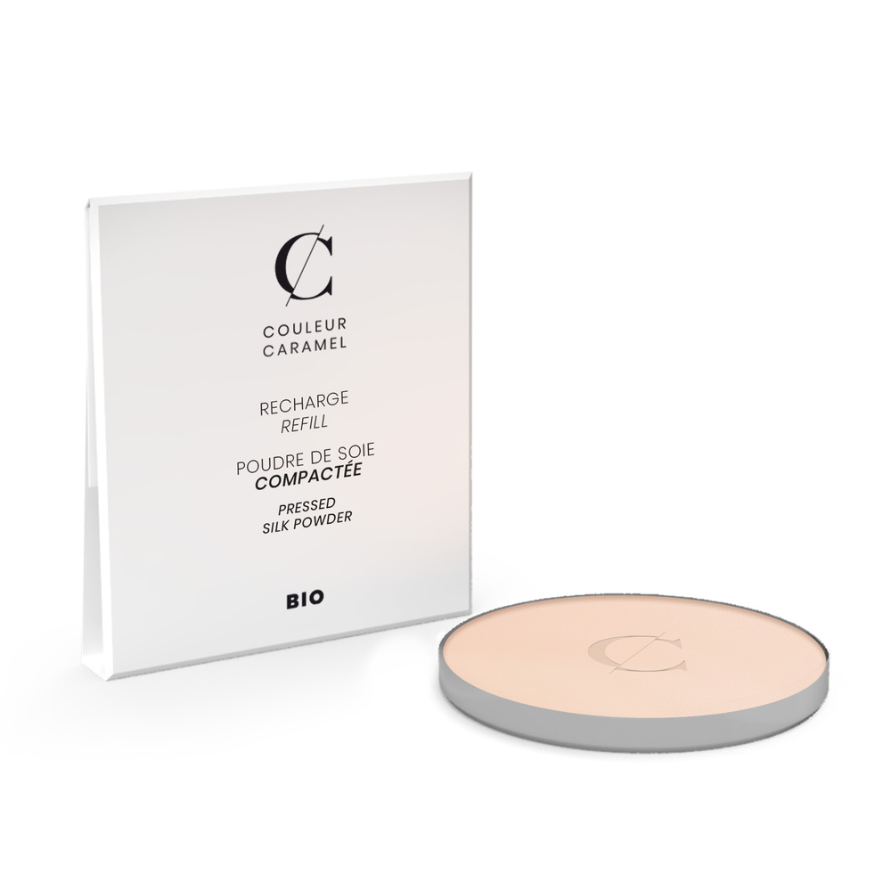 Couleur Caramel Recharge Poudre de soie compactée Poudre compacte