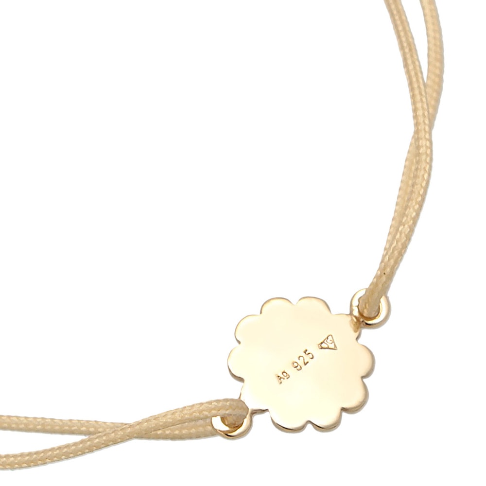 Elli Elli Bracelet Femmes pendentif fleur avec nylon en argent sterling 925 plaqué or Bracelet