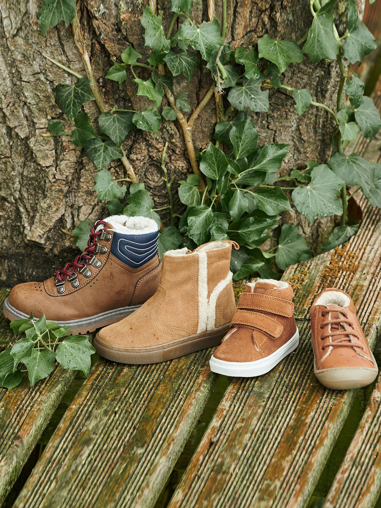 Vertbaudet Gefütterte Baby Sneakers - hellbraun