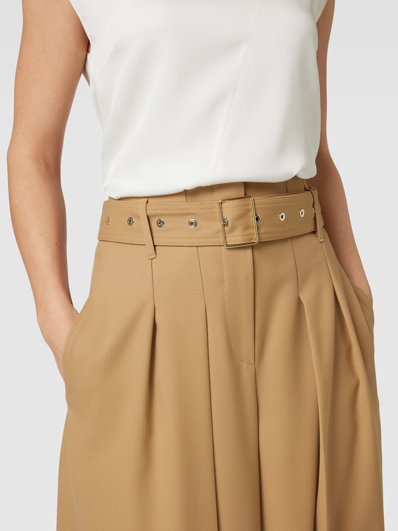 Hose mit Stoffgürtel Modell 'Taliana' in camel