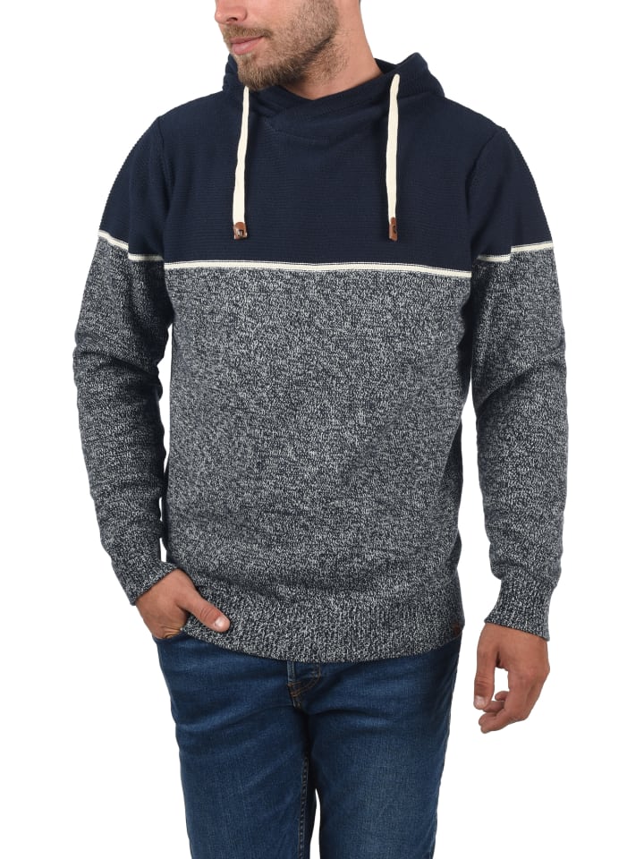 INDICODE Kapuzenpullover IDLynde 35419MM Strickpulli aus Feinstrick in dunkelblau günstig kaufen