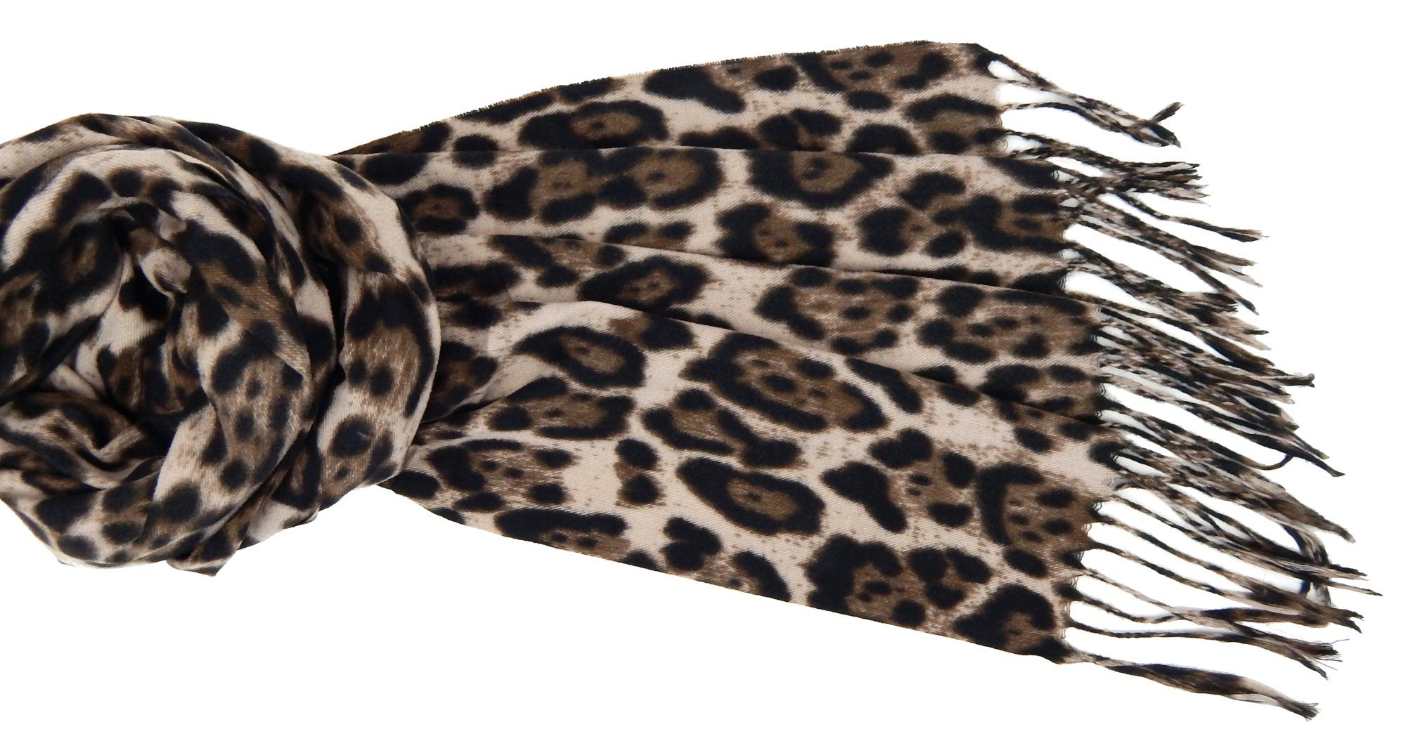 Ella Jonte Modeschal, Leopard beige oder braun Herbst Winterschal animalprint
