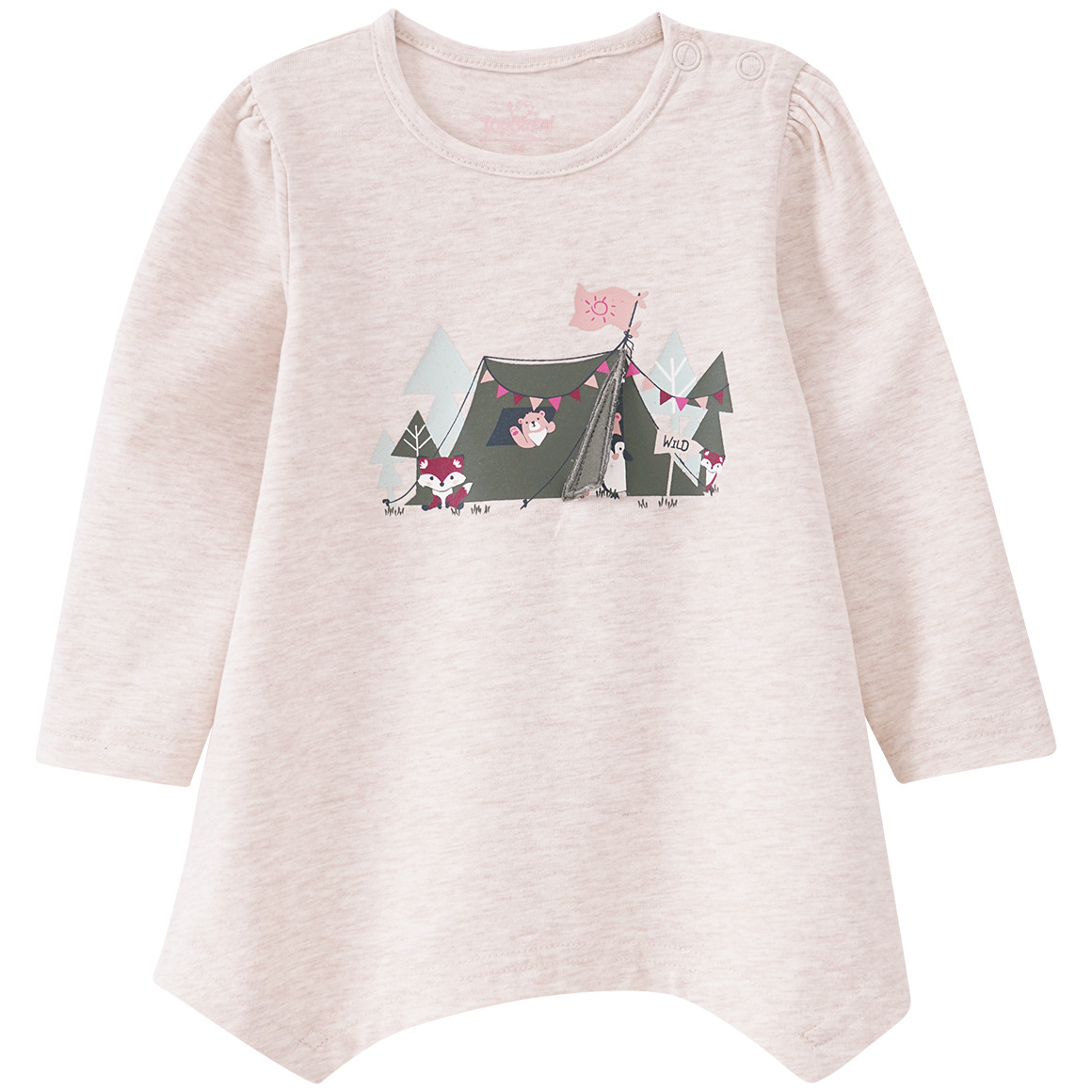Baby Langarmshirt mit Print und Applikation
