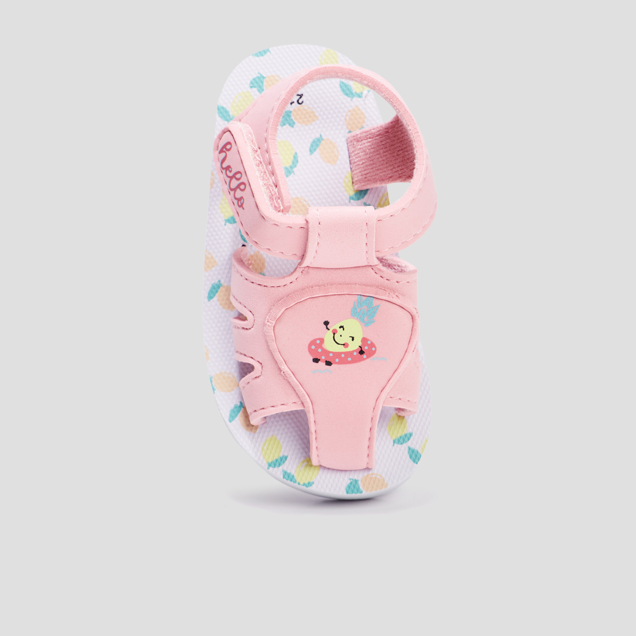 Sandales de plage à scratchs rose bébé fille | La Halle
