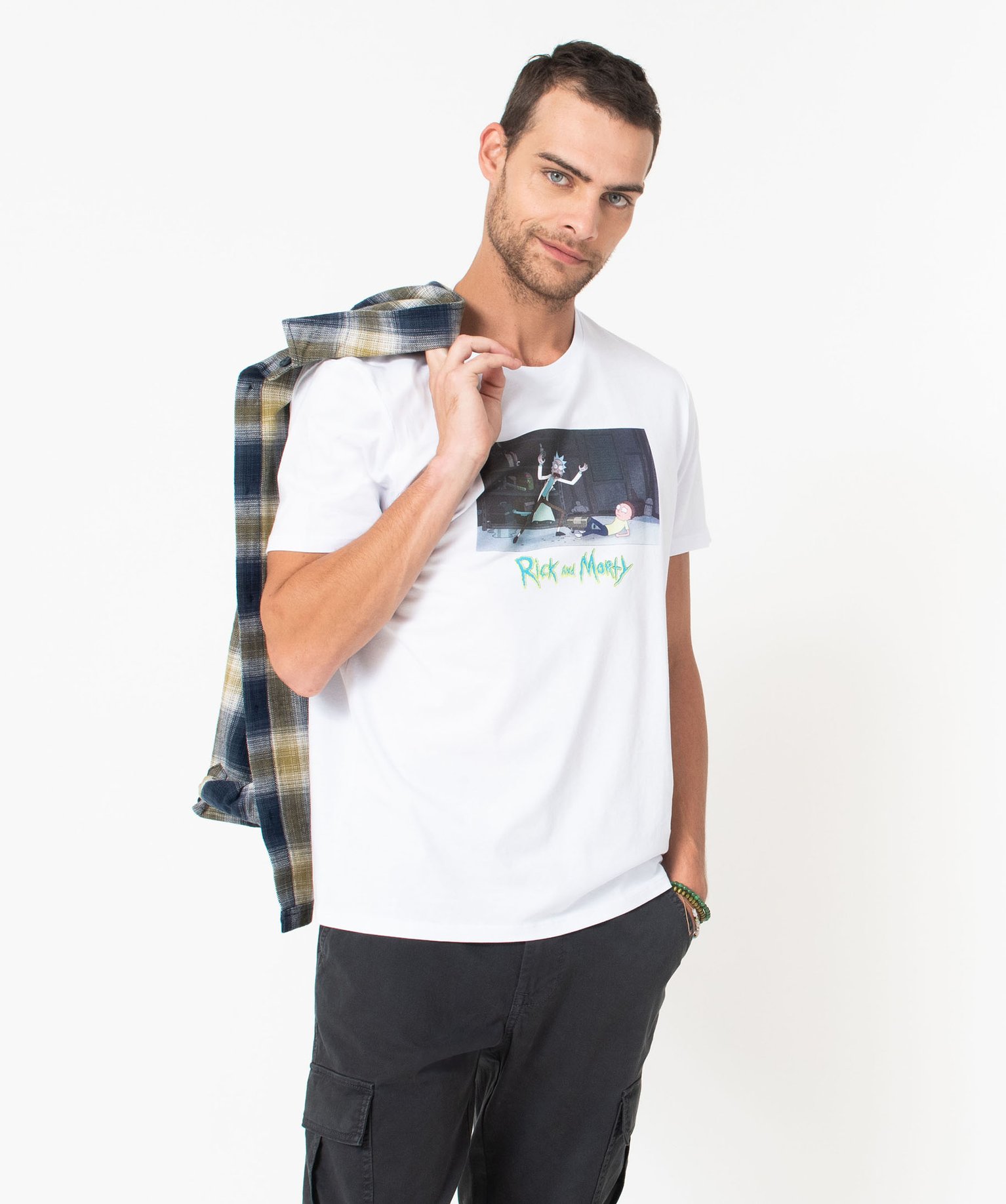 Tee-shirt manches courtes à motif homme - Rick & Morty blanc | GEMO