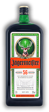 Jägermeister 3,00 Liter Jägermeister 3,00 Liter Ein in vielen Ländern der Erde beliebter Kräuterlikör mit einzigartigem und unverkennbarem Geschmack. 3	 Liter - Vol 35%