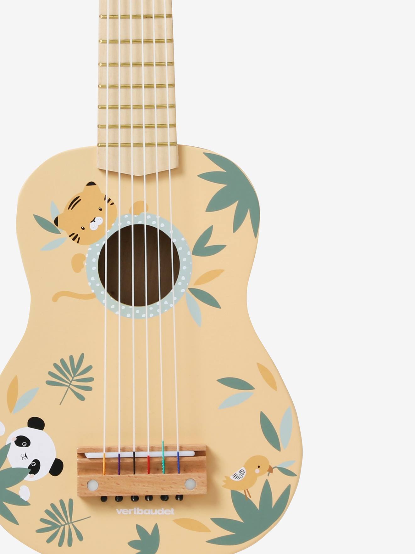 Vertbaudet Holz-Gitarre für Kleinkinder FSC - hellbeige/pandafreunde