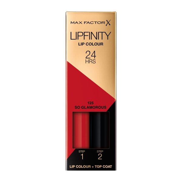 Max Factor Lipfinity Lippenstift Nr. 125 So Glamorous, 2-Schritte, langanhaltend, 2,3 ml