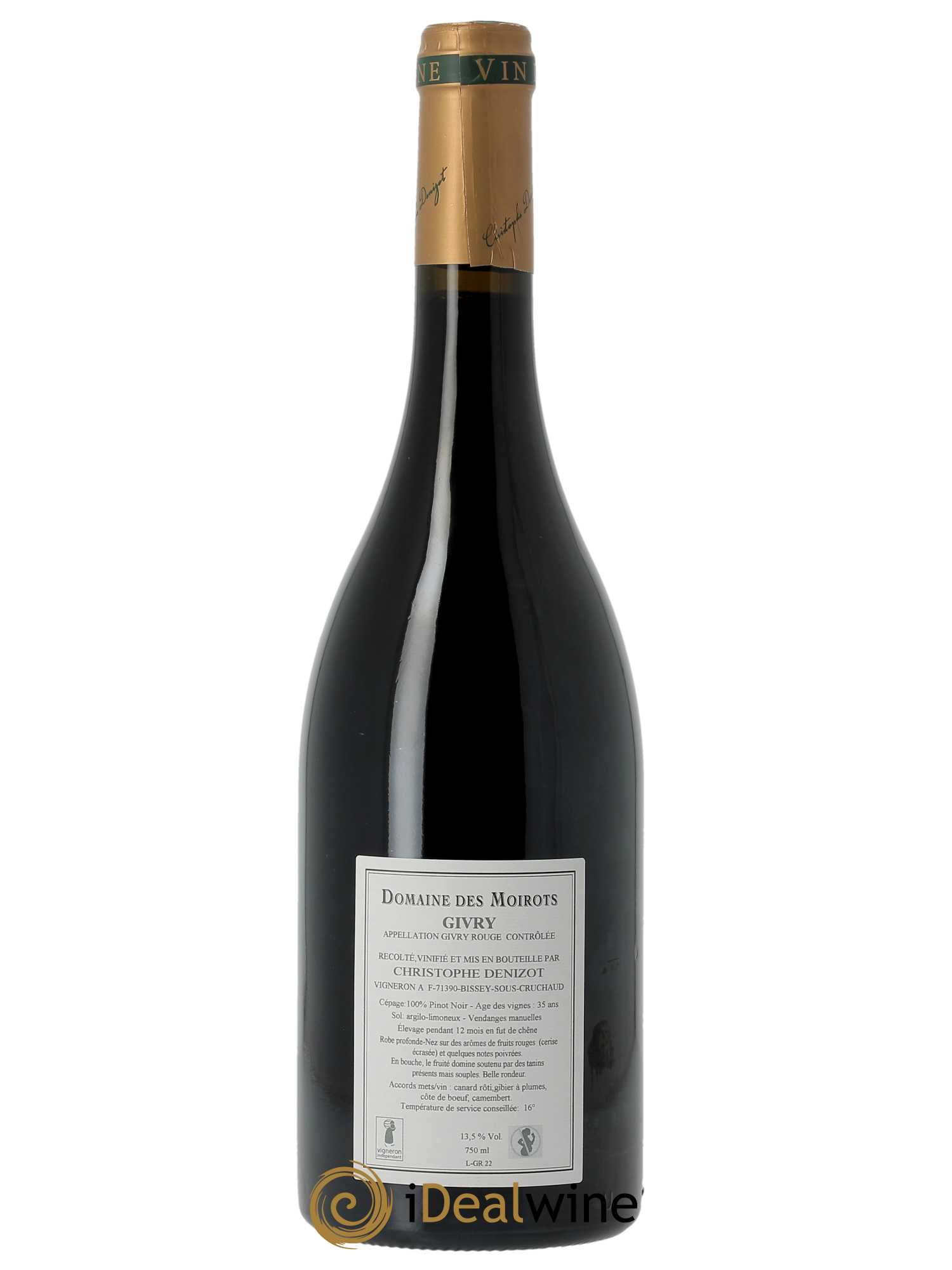 Givry Domaine des Moirots  2022 - Lot de 1 Bouteille
