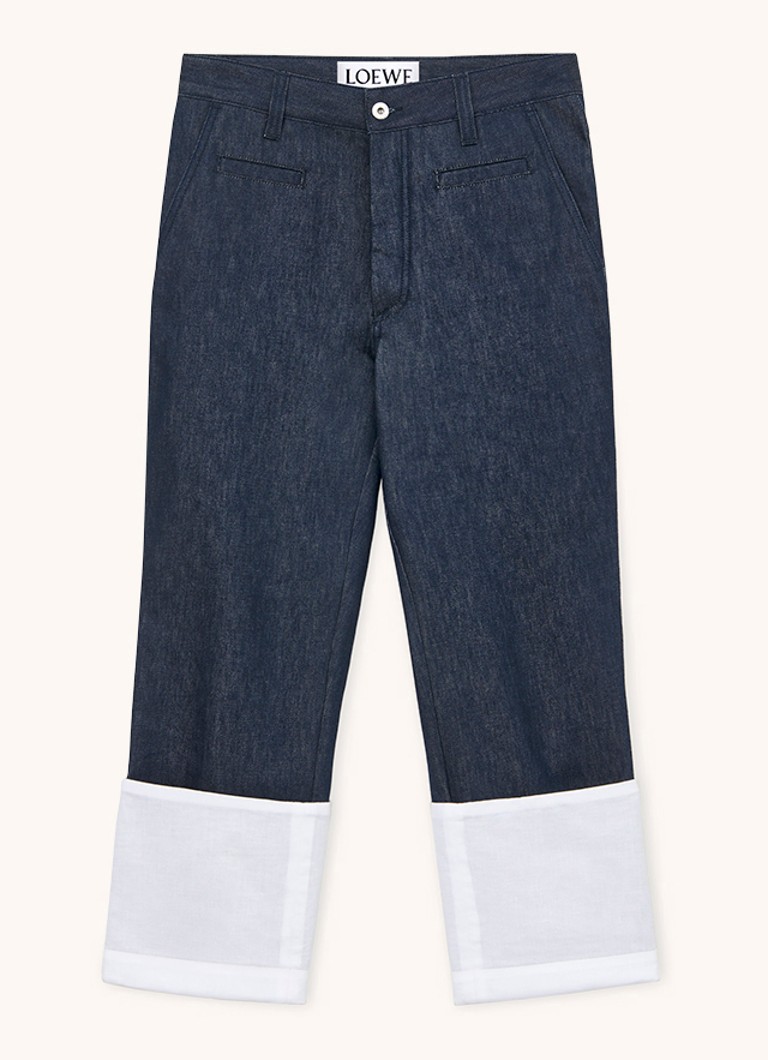 Jean LOEWE Fisherman taille haute, coupe droite, délavage foncé