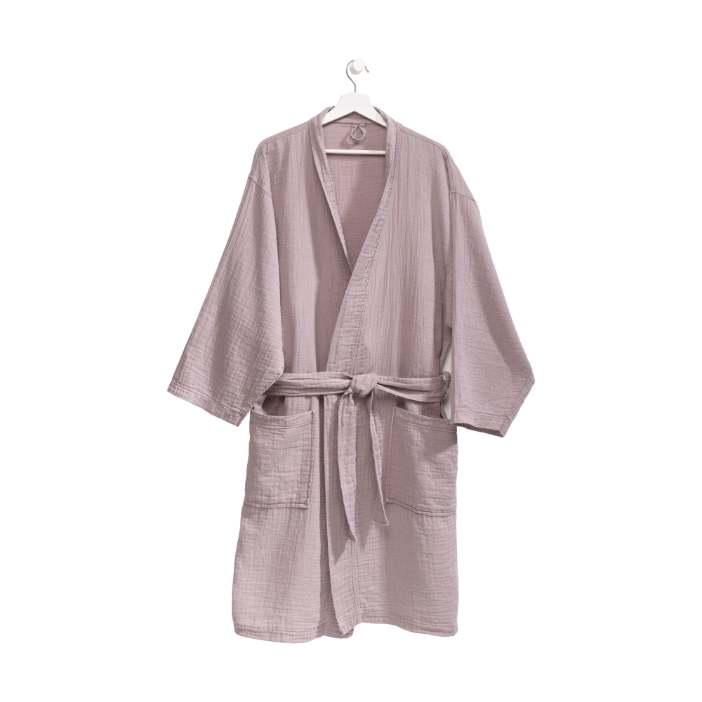 Bademantel Musselin mauve