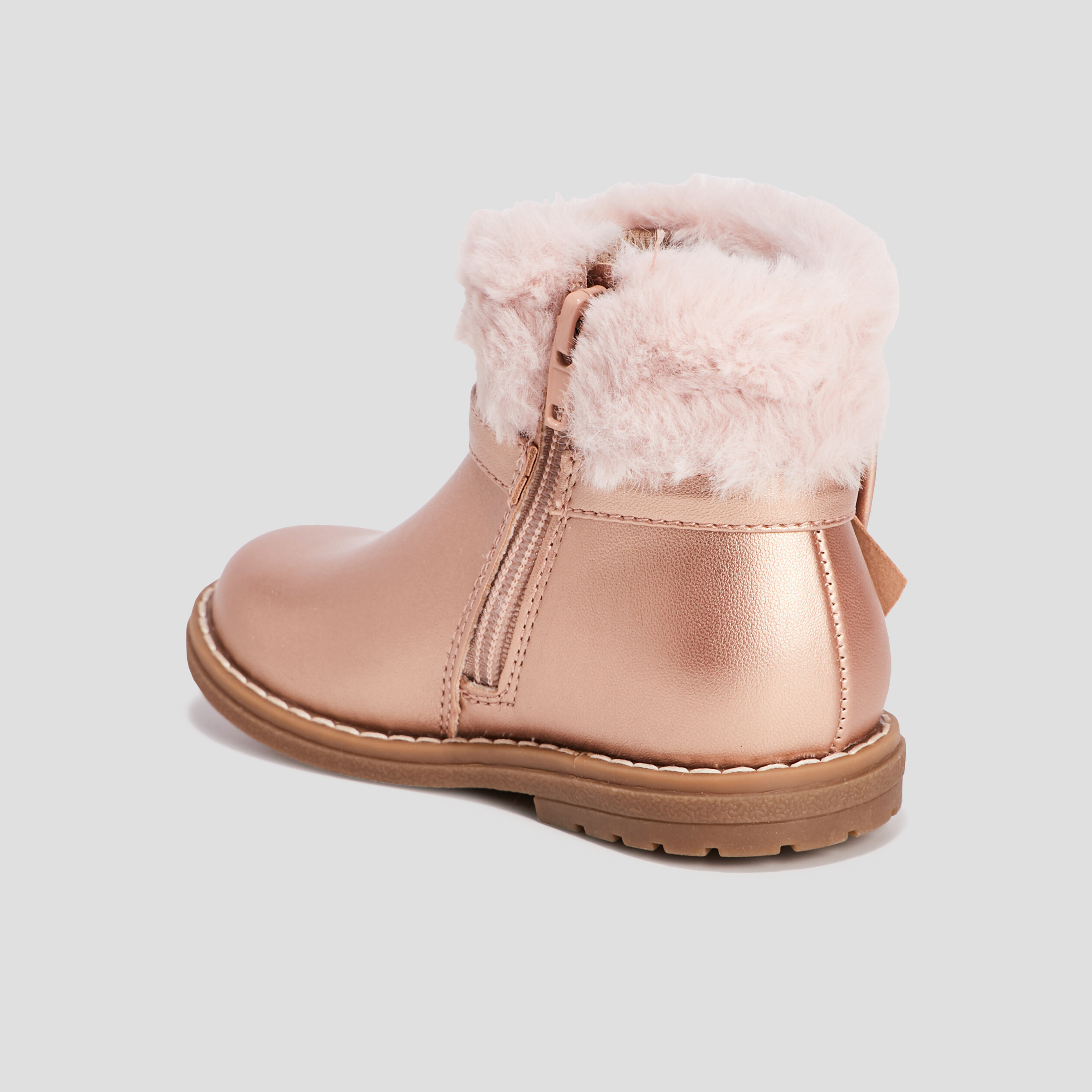 Bottines aspect métallisé rose champagne fille | La Halle
