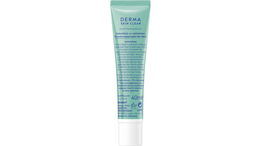 NIVEA Derma Skin Clear Nacht Peeling Serum 40 ml