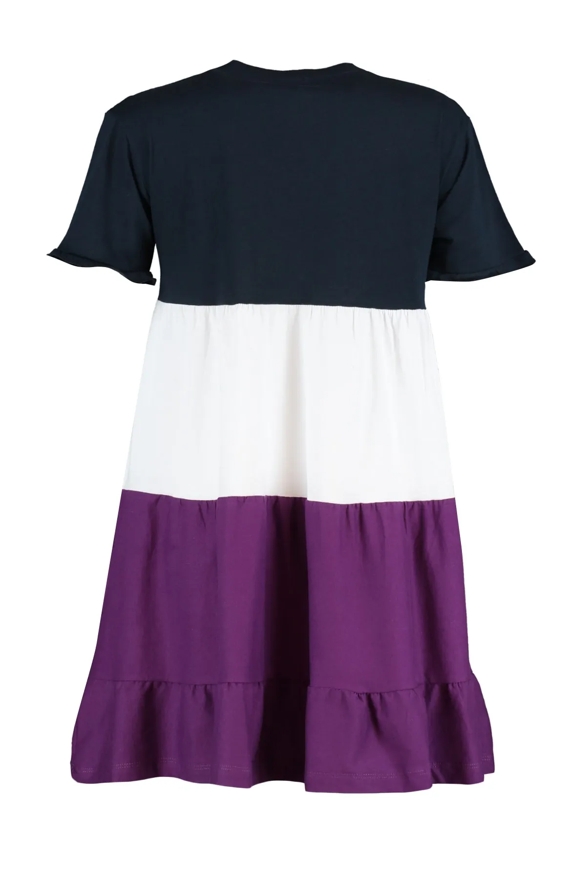 Trendyol Collection  Marineblaues Mini-Strickkleid im Farbblock-Design aus 100 % Baumwolle TWOSS20EL1638