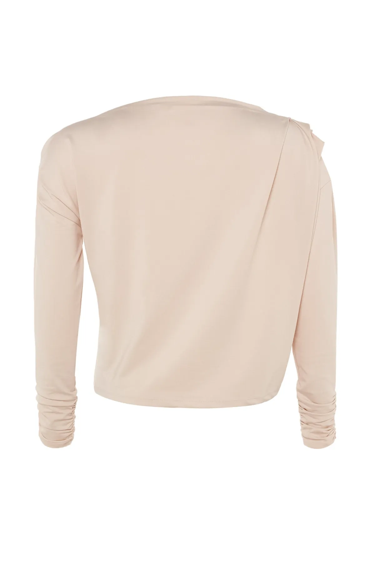 Trendyol Curve  Stone Scuba Shoulder Detaillierte, flexible Strickbluse TBBAW23AF00010