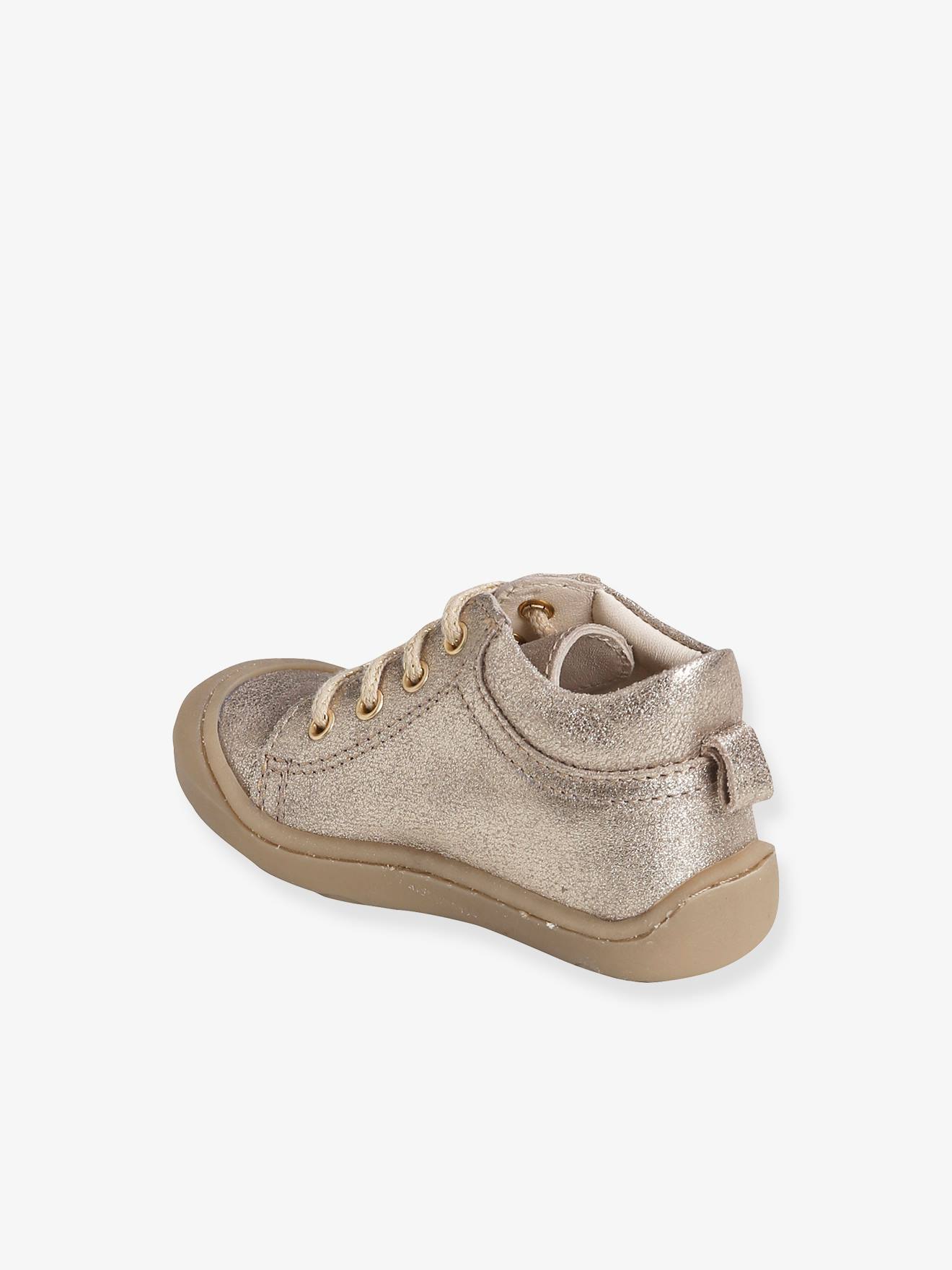 Vertbaudet Mädchen Baby Krabbelschuhe - blau bedruckt