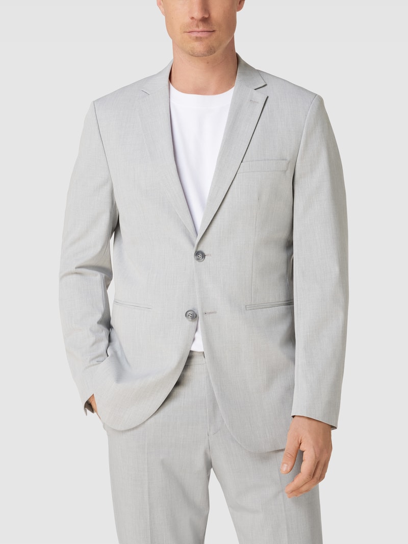 Slim Fit 2-Knopf-Sakko mit Pattentaschen in hellgrau