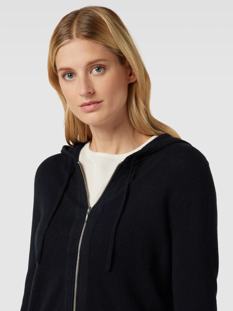 Strickjacke aus Kaschmir mit Reißverschluss in schwarz