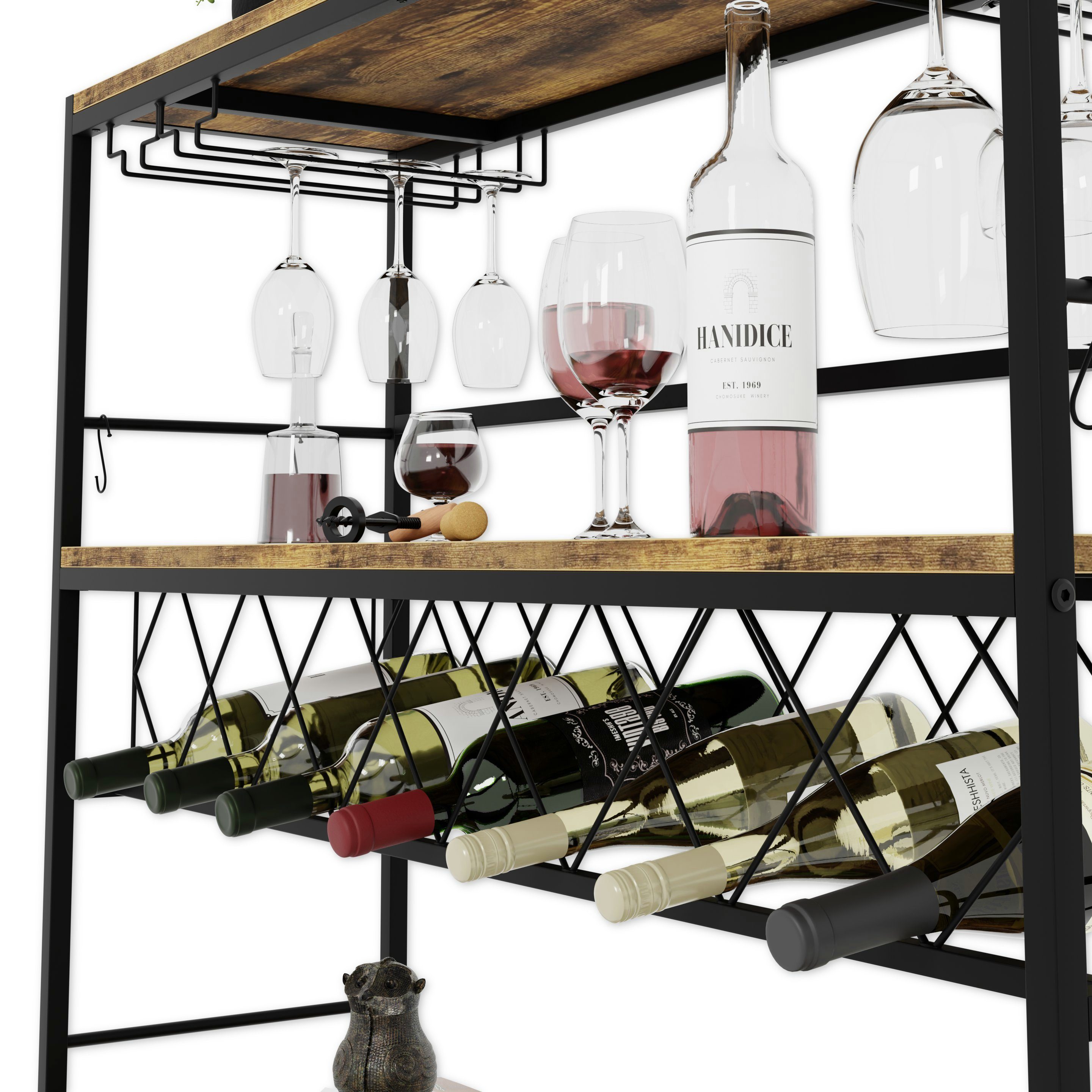 Lenmar Weinregal Weinregal aus Metall, Flaschenregal, Regale, Flaschenhalter LOFT 2-7