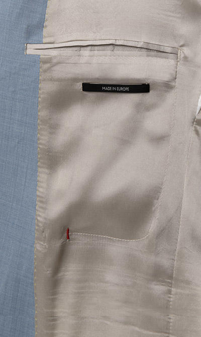 CINQUE, Anzug Cimonopoli mit Weste, Super Slim Fit, Schurwoll-Stretch, hellblau meliert