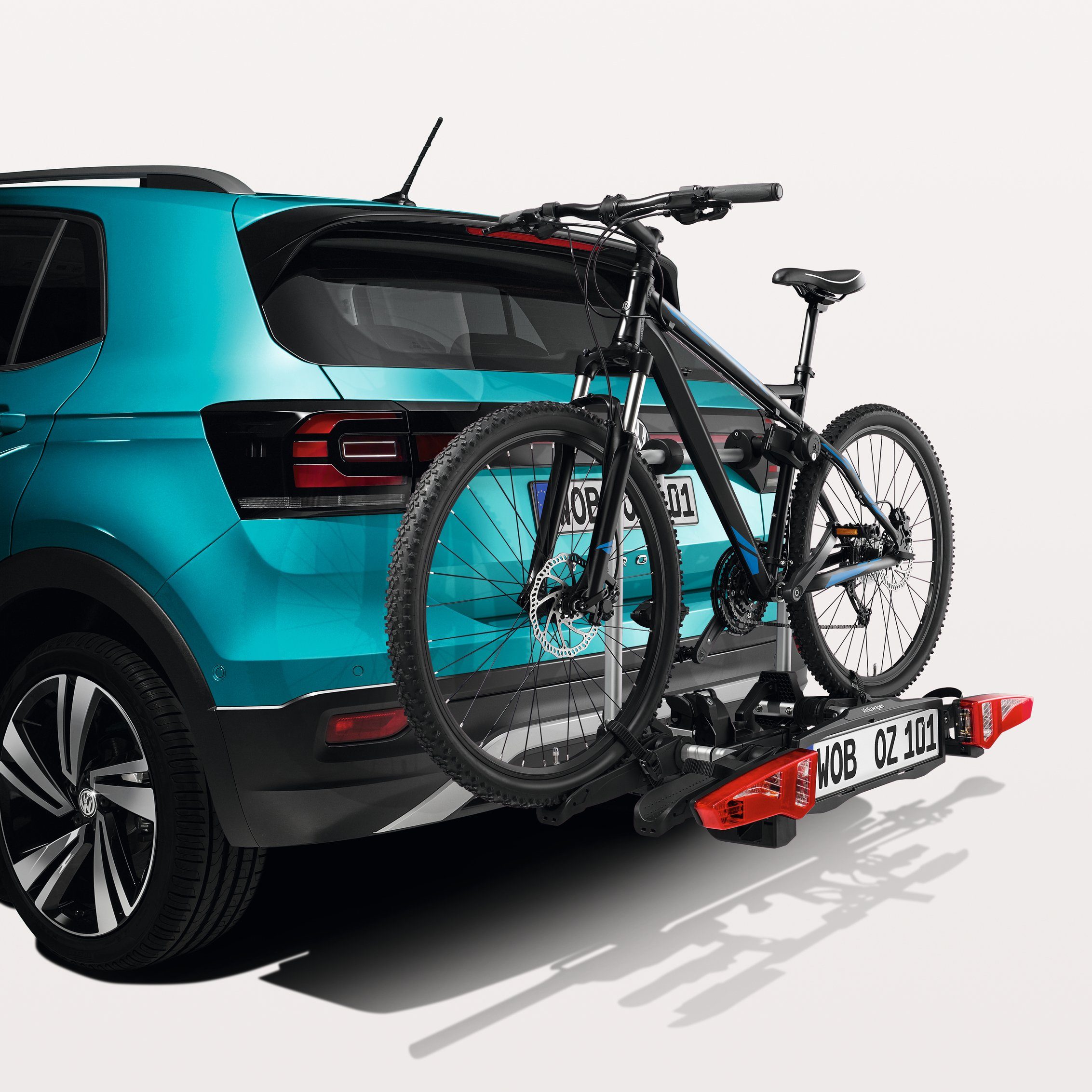 Volkswagen Kupplungsfahrradträger Basic, für max. 2 Räder, (1-tlg., 000-071-105-K), Diebstahlschutz, Vormontiert, für Anhängekupplung, Traglast insg. 60kg