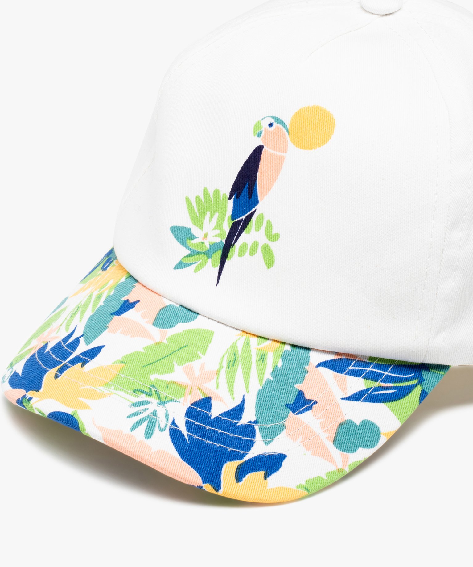 Casquette fille imprimé tropical blanc | GEMO