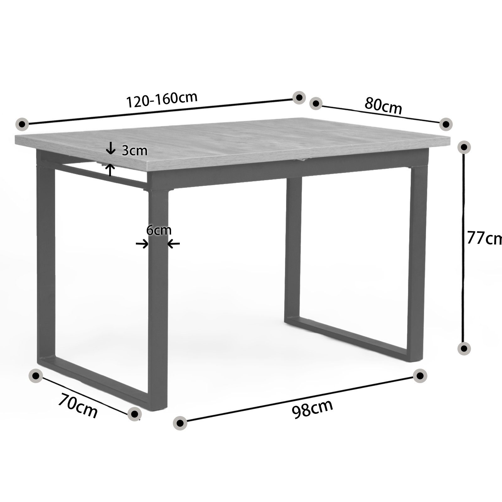 B&D home Esstisch Ausziehtisch SILAS, ausziehbar, 120-160cm