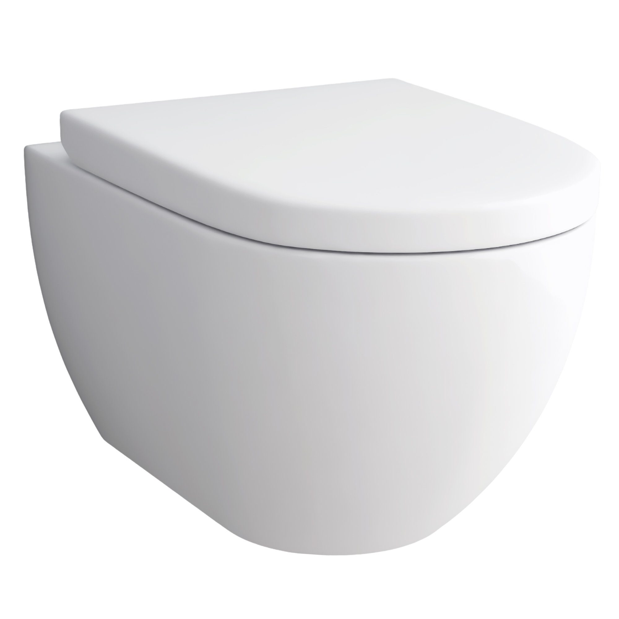 Alpenberger Tiefspül-WC - Toilette mit WC-Sitz Soft-Close - Wand WC Spülrandlos, Wandmontage, Abgang Waagerecht, 2-tlg. Komplett Set, Hänge WC Set mit Nano Beschichtung - Made in EU - Passend zu Geberit