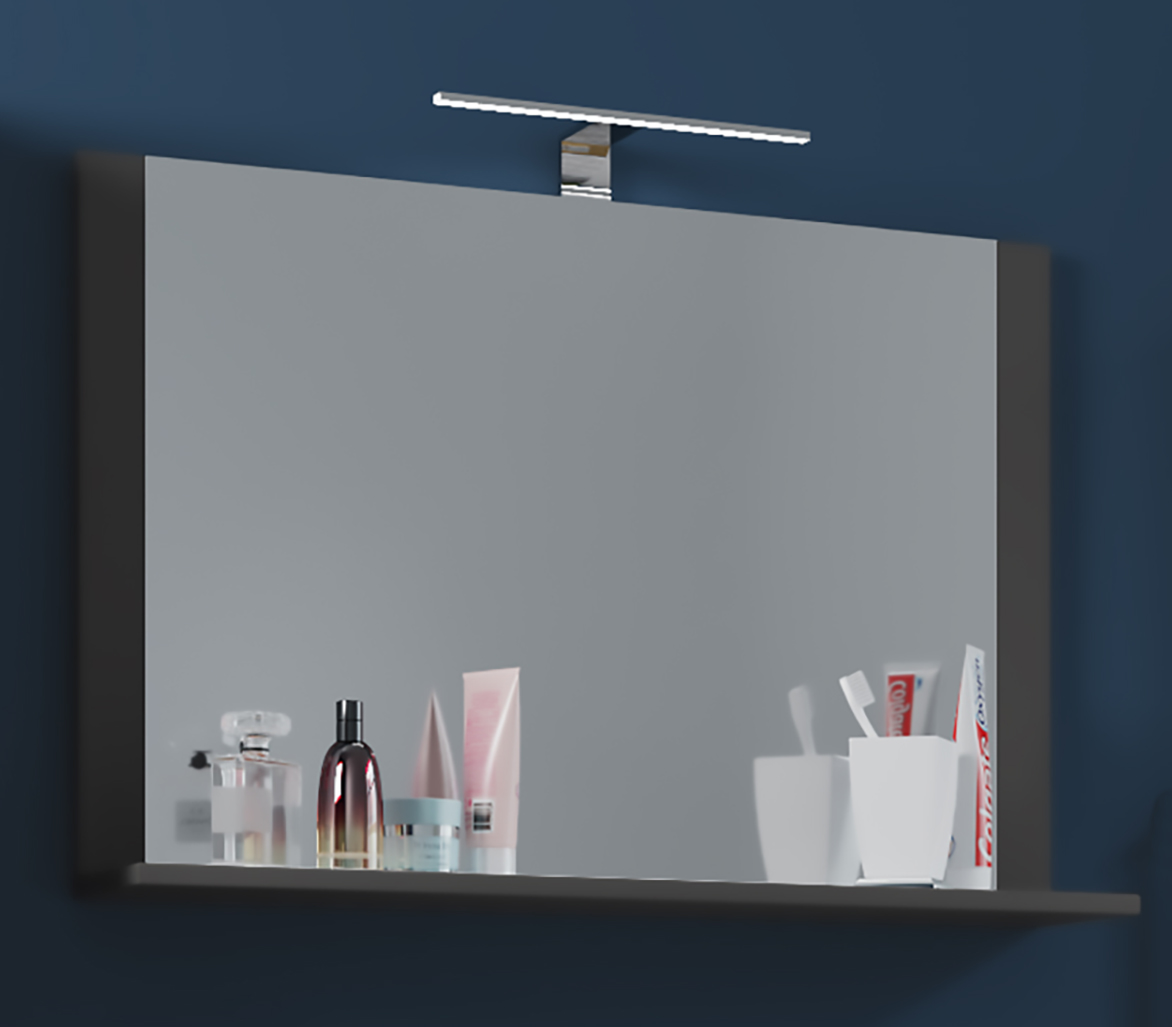 VCM Spiegel Lendas mit Ablage 80 cm Anthrazit