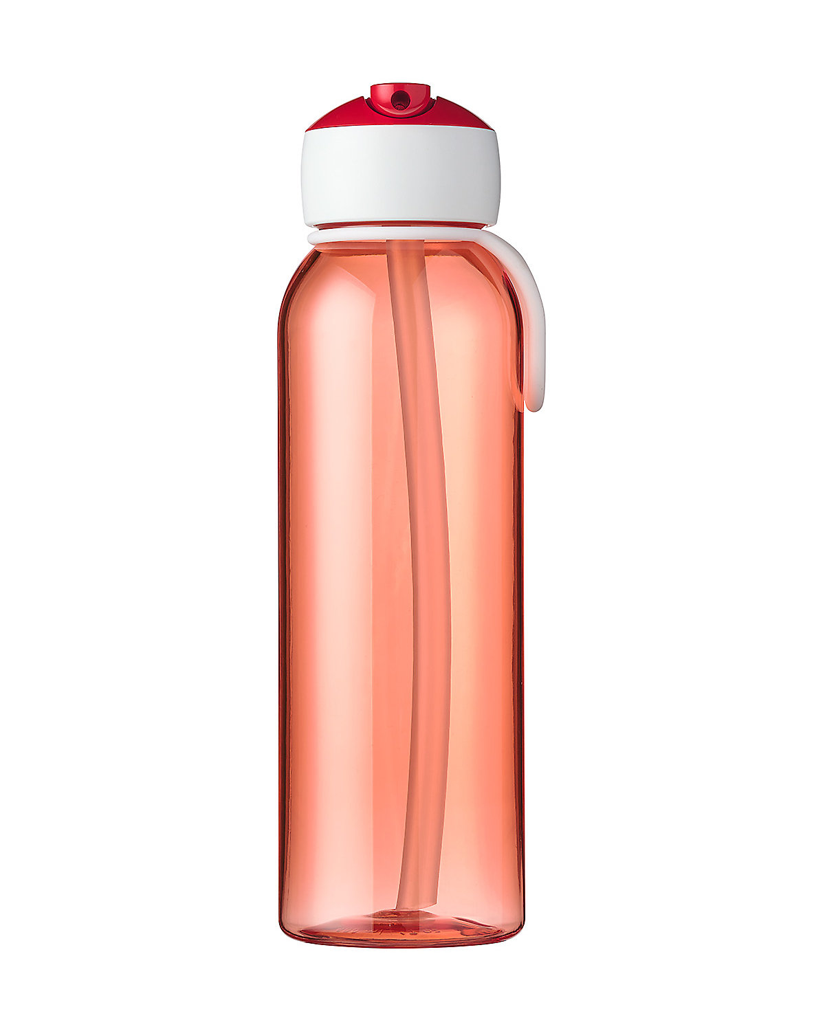 Trinkflasche Flip-up rot mit Mundstück & Halm, 500 ml