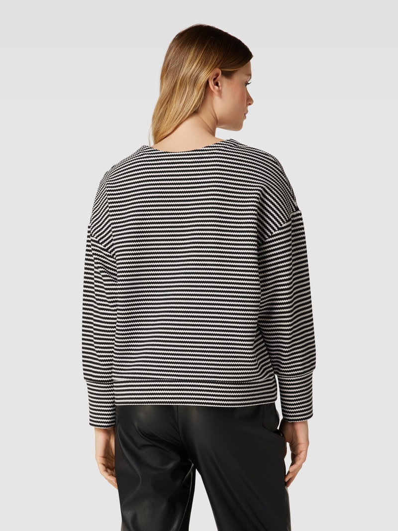 Sweatshirt mit Streifenmuster in weiß