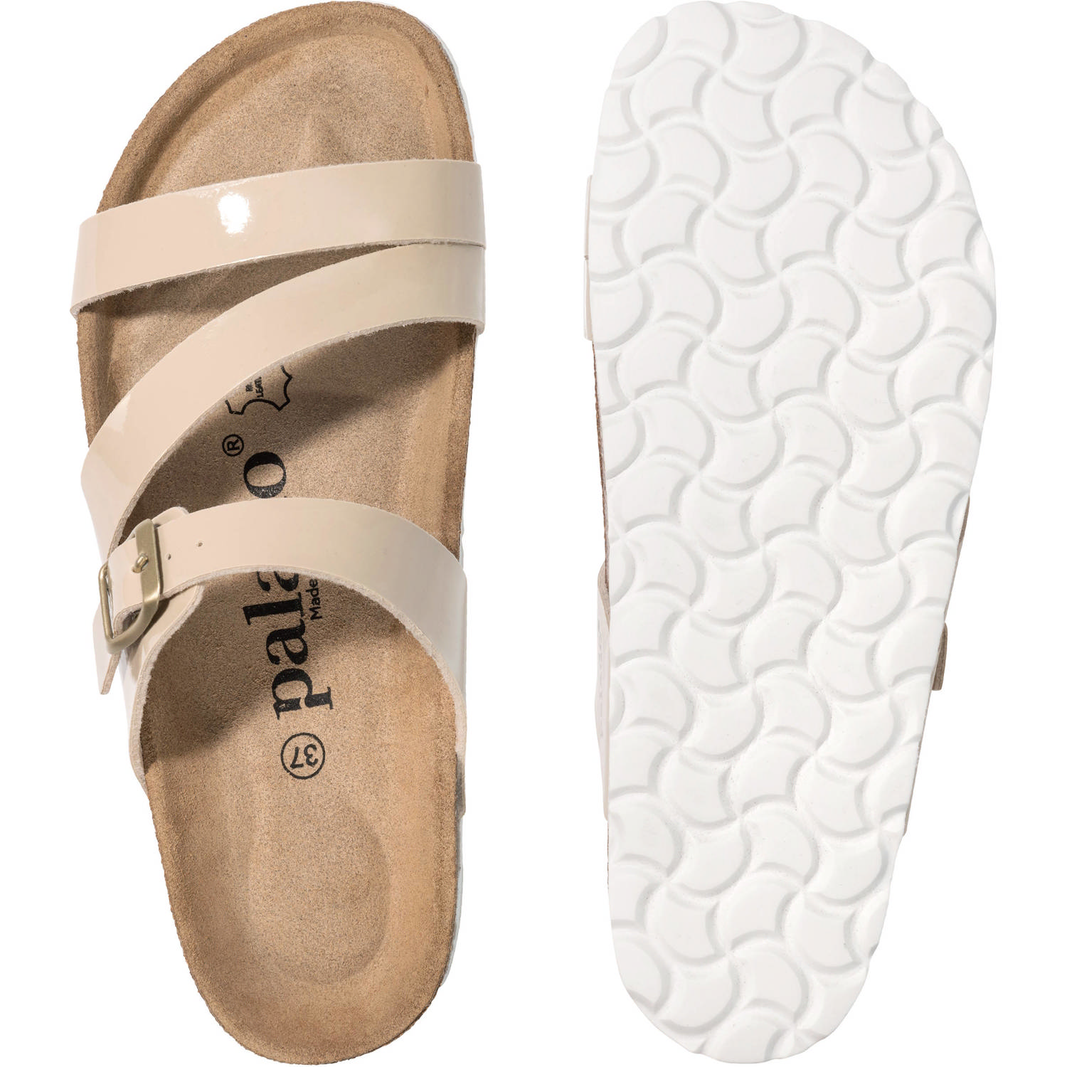 Palado Ikaria Lack, Pantoletten, Damen, Beige/Weiß