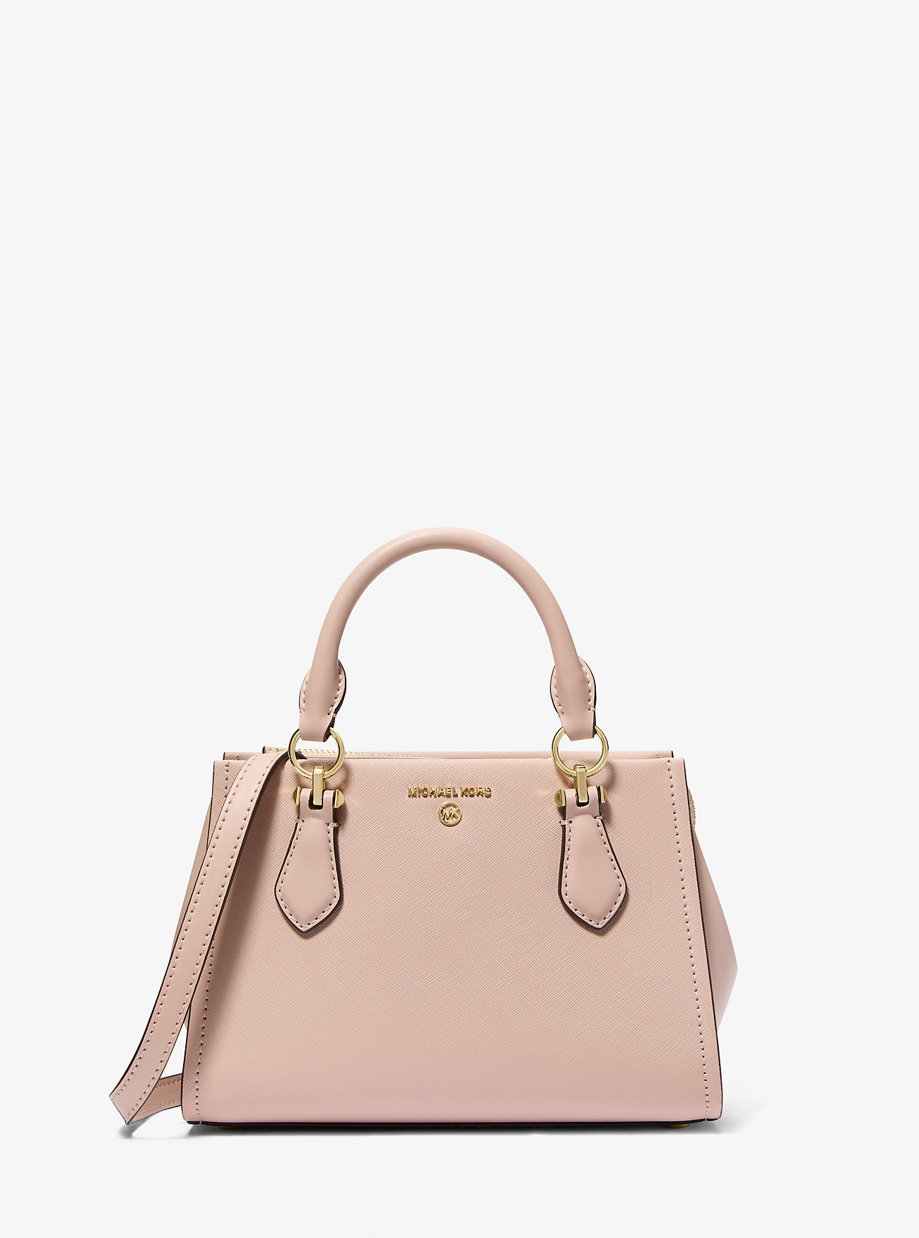 Marilyn liten crossbody-veske i saffiano-skinn - myk rosa