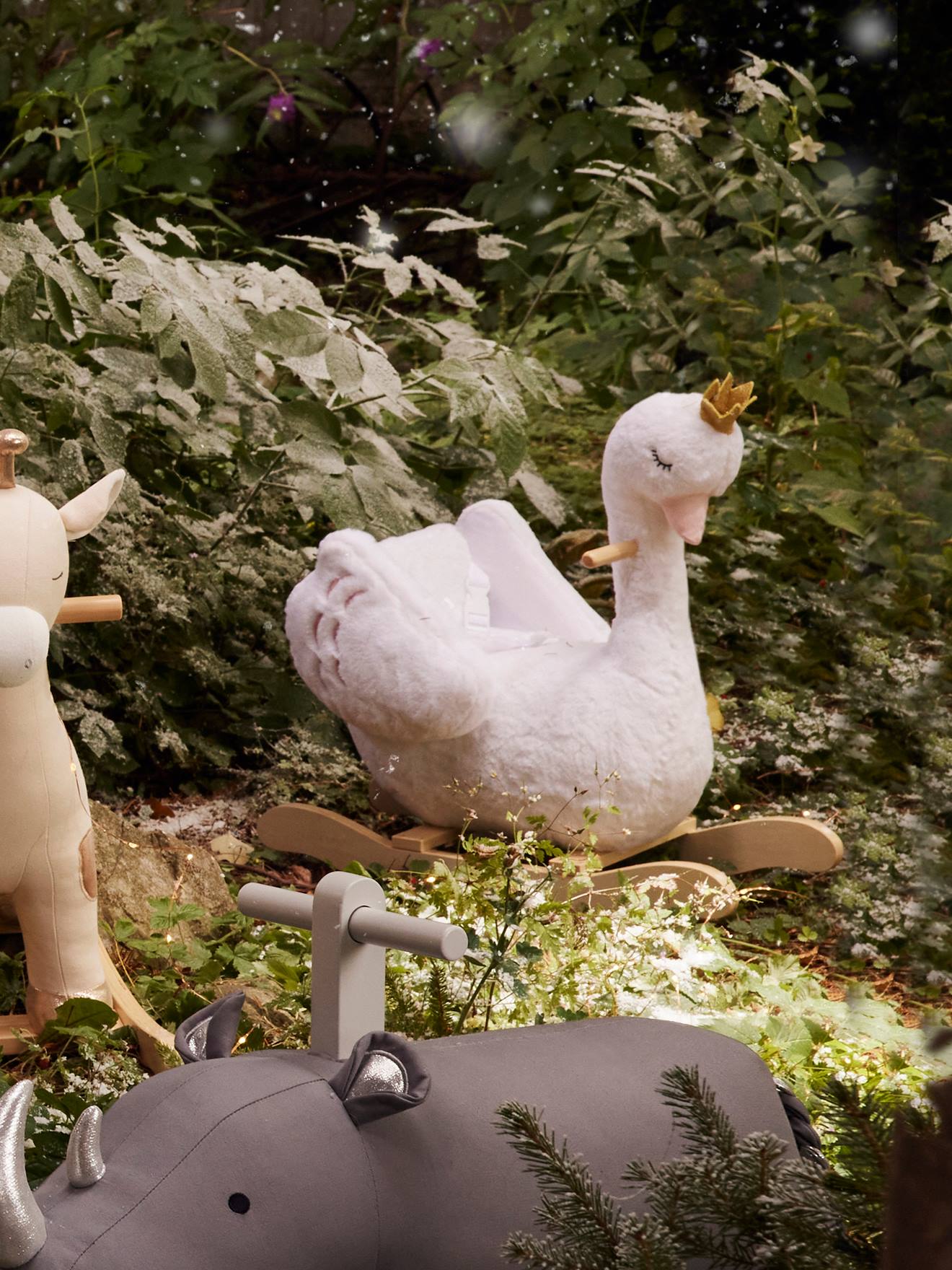 Cygne à bascule bébé FSC® blanc