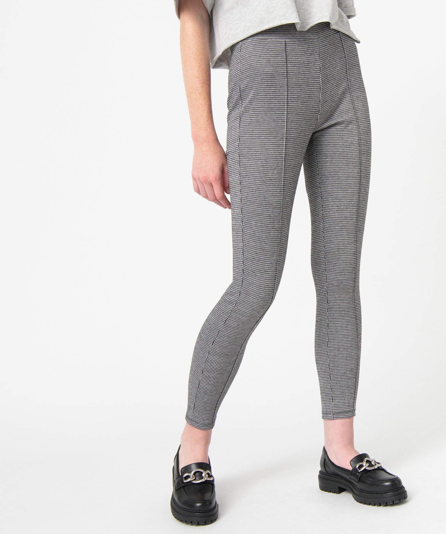 Legging femme à motif pied de poule imprime | GEMO