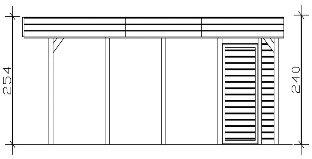 Skanholz Doppelcarport Friesland 4, BxT: 557x708 cm, 207 cm Einfahrtshöhe, (Set), mit Geräteraum