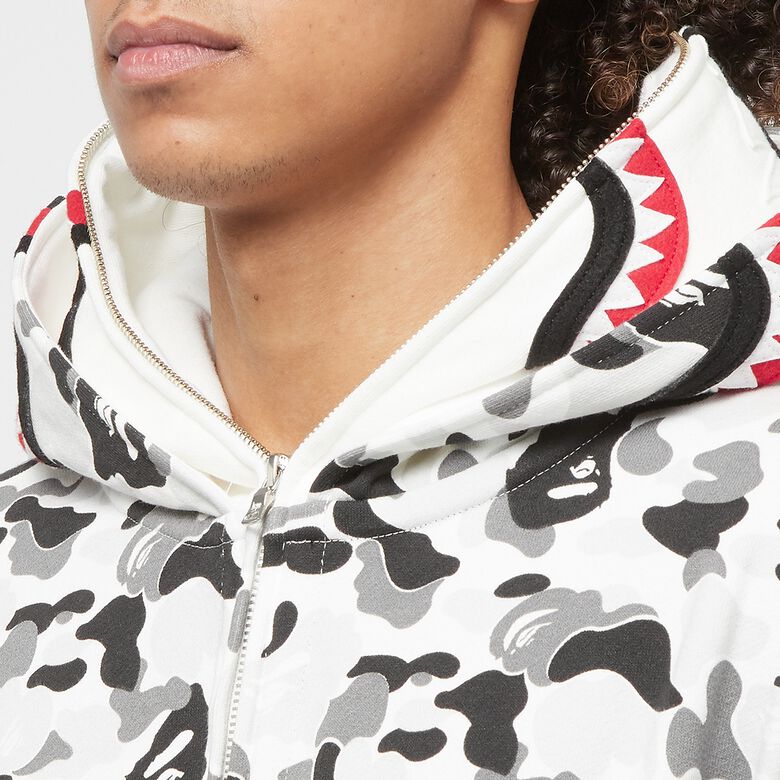A Bathing Ape Abc Camo Double Shark Full Zip Hoodie gray