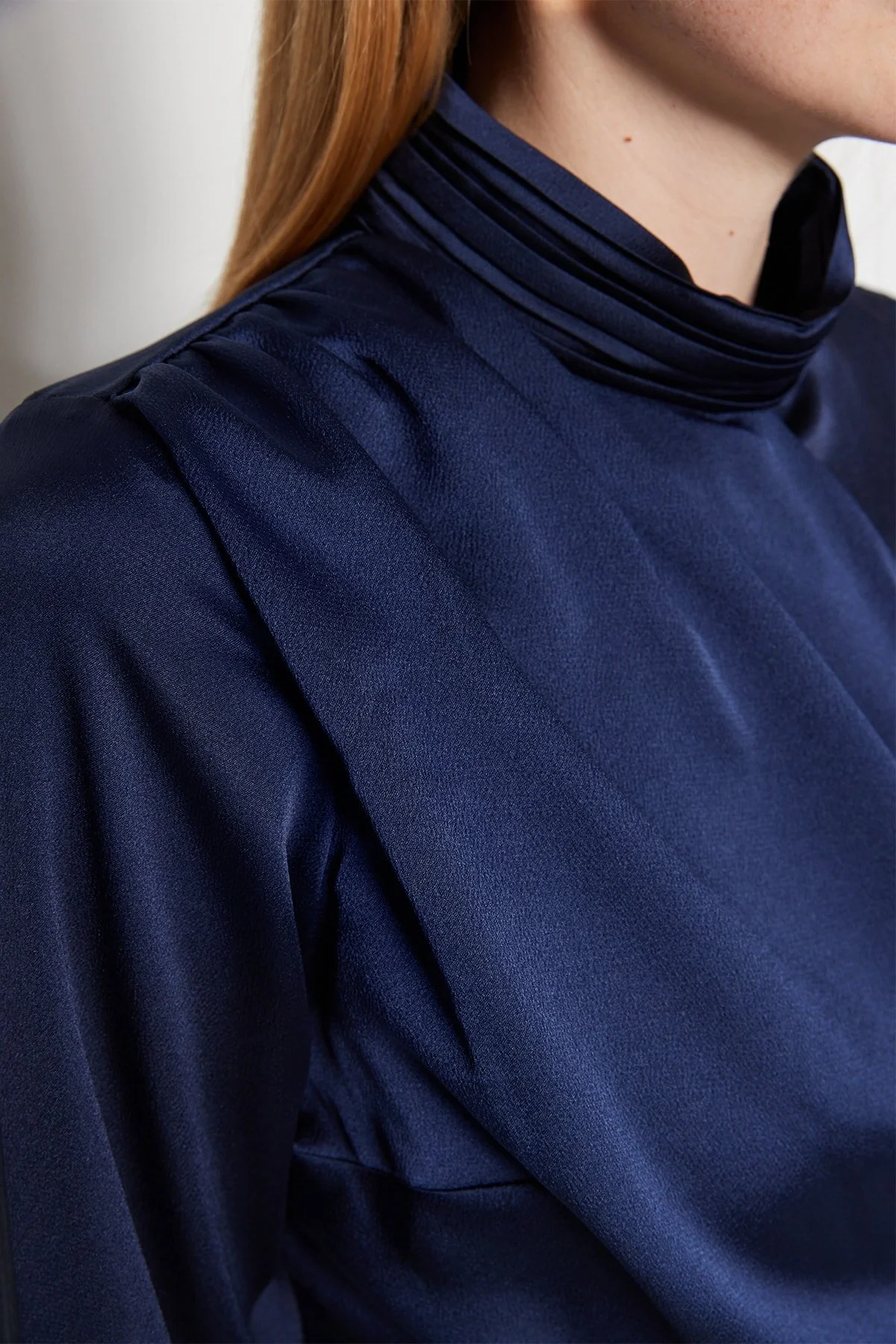 Trendyol Modest  Marineblaues gerades Hijab-Abendkleid TCTSS23DB00020