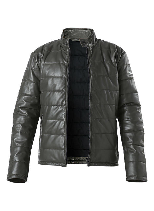 JOOP!, Lederjacke Stepo, Lammnappa wattiert, oliv