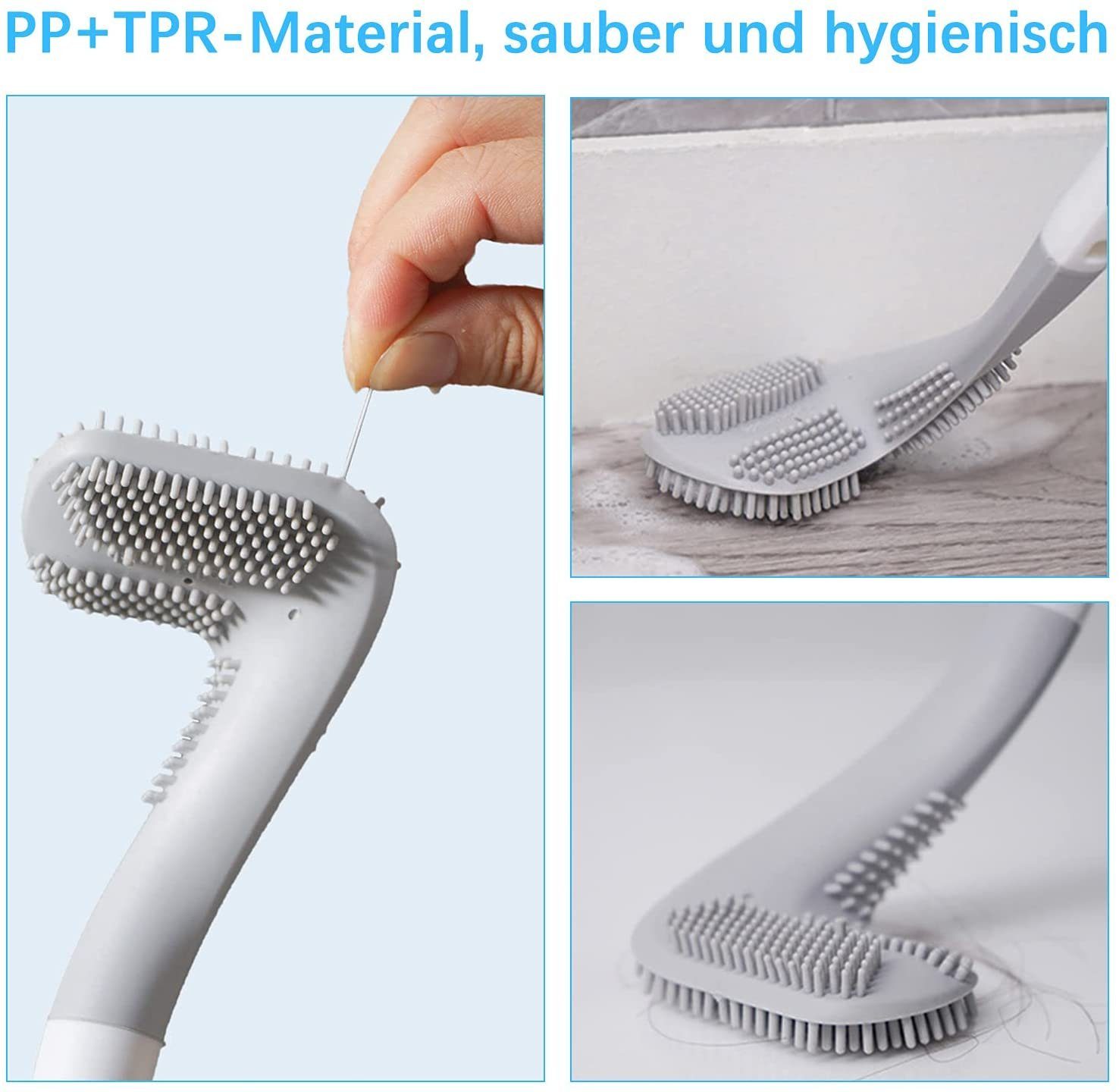 MAVURA WC-Reinigungsbürste GolfBrush Hygienische Gummi Toilettenbürste Klobürste WC Bürste Toiletten Garnitur Bürstengarnitur Silikon
