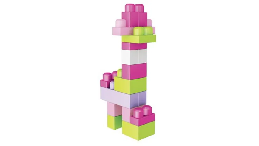 Mega Bloks Bausteine-Beutel pink (60 Teile), Steck-Bausteine Kinder, Bauklötze