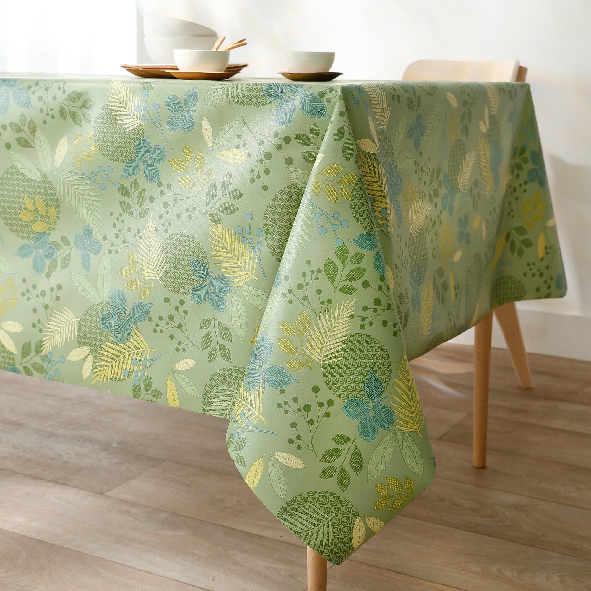 Nappe toile cirée imprimée Feuillages