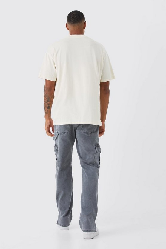 Tall lockere Jeans mit geteiltem Saum