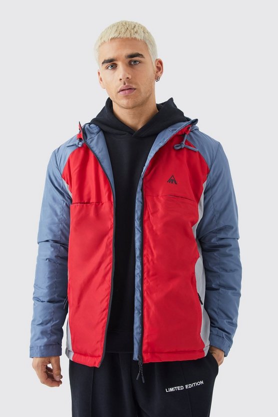 Lockere gepolsterte Ripstop Colorblock Jacke