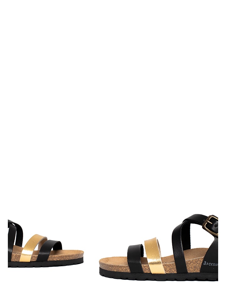 BACKSUN Sandalen in Schwarz/ Gold günstig kaufen