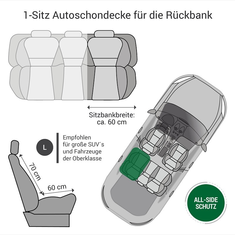 Doctor Bark Autozubehör Doctor Bark Autoschondecke Rückbank 1-Sitz schwarz L